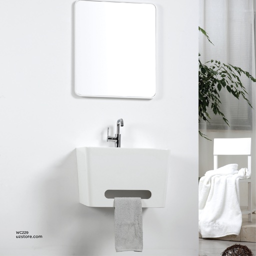 [WC229] PolyMarble WashBasin, Mirror and Shelf KZA-1723060 600*400*400