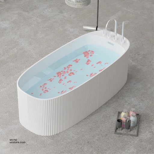 [WC742] PolyMarble BathTub with Pop-up KZA-2190 1700*720*550