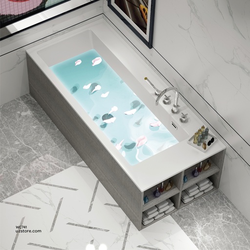 [WC741] PolyMarble BathTub with Pop-up KZA-2089 1800*800*550