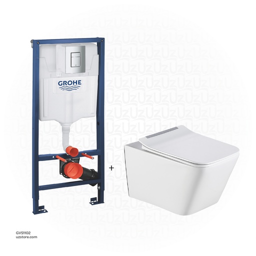 [GVS1102] مجموعة مرحاض معلق مخفي 102( خزان جروهي + مرحاض فلافو )