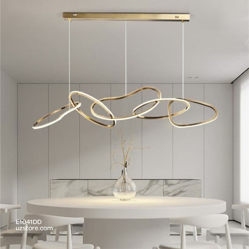 [E1041DD] Led Pendant Light  Curves ABM-8828-18 180W gold 