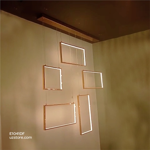 [E1041DF] Led Pendant Light  Rectangle YC603 150W gold 