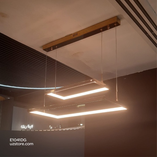 [E1041DG] مصباح تعليق LED مستطيل 50W YC604 ذهبي 
