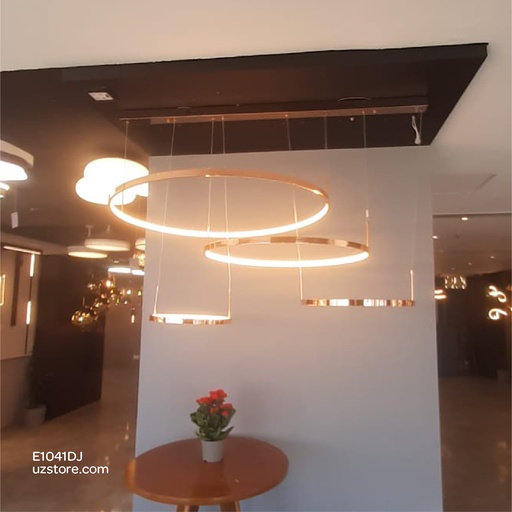 [E1041DJ] مصباح تعليق LED دائري 150W YC609 ذهبي 
