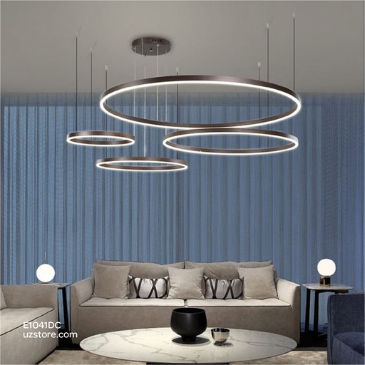 [E1041DL] مصباح تعليق LED دائري 100W YC611 أسود 