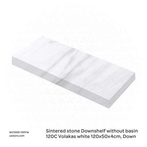 [WC100D-120VW] Sintered stone Downshelf without basin 120C Volakas white  120x50x4cm,  Down