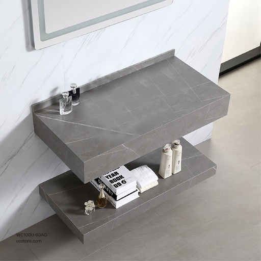 [WC100U-60AG] Sintered stone UP counter without basin 60C Armani gray  60x50x13cm,  Up