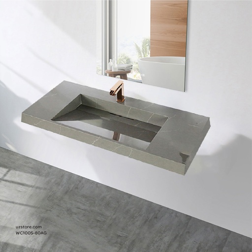 [WC100S-80AG] Sintered stone basin Sink on the middle 80S Armani gray  80x50x13cm