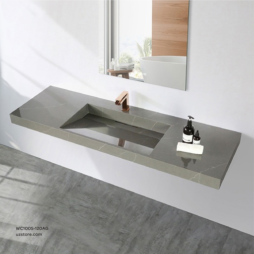 [WC100S-120AG] Sintered stone basin Sink on the middle 120S Armani gray  120x50x13cm
