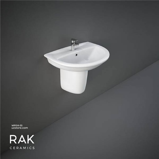 [WR104-55] RAK-Karla Wash Basin With  Half Pedestal 55CM   KR0701AWHA  KR0105AWHA