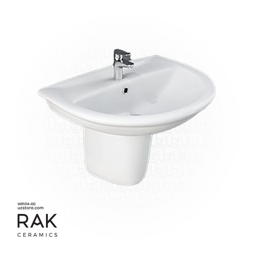 [WR104-60] RAK-Karla Wash Basin With  Half Pedestal 60CM KR0101AWHA  KR0105AWHA