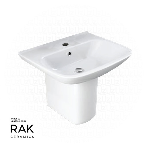 [WR161-52] RAK Ceramic ORIGIN Wash Basin with Half Pedestal 52CM ORG0801AWHA + CY0103AWHA